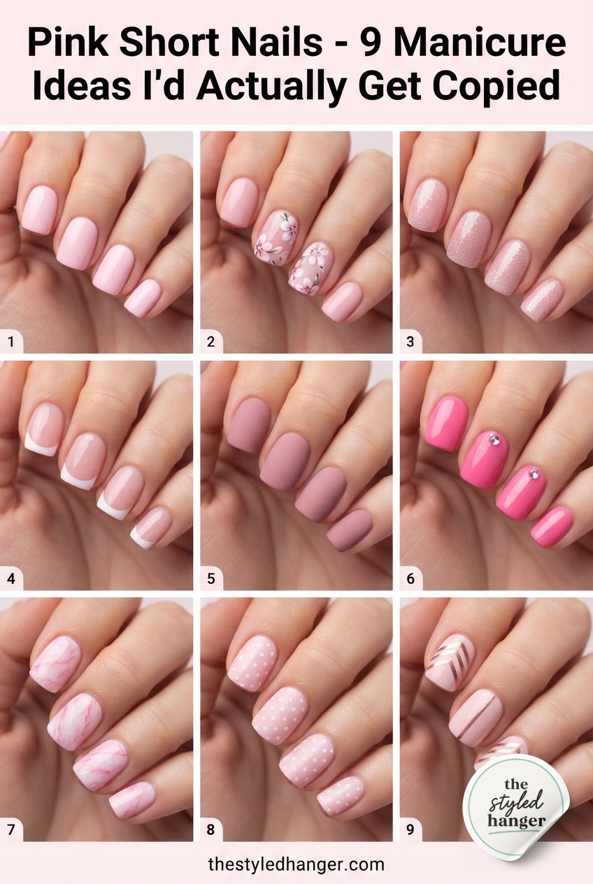 Pink Short Nails - 9 Manicure Ideas I'd Actually Get Copied